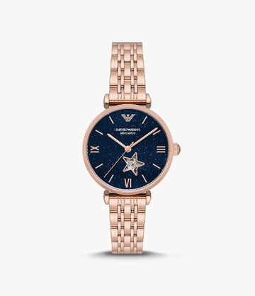 Emporio Armani Women’s Automatic Stainless Steel Blue Dial 34mm Watch AR60043